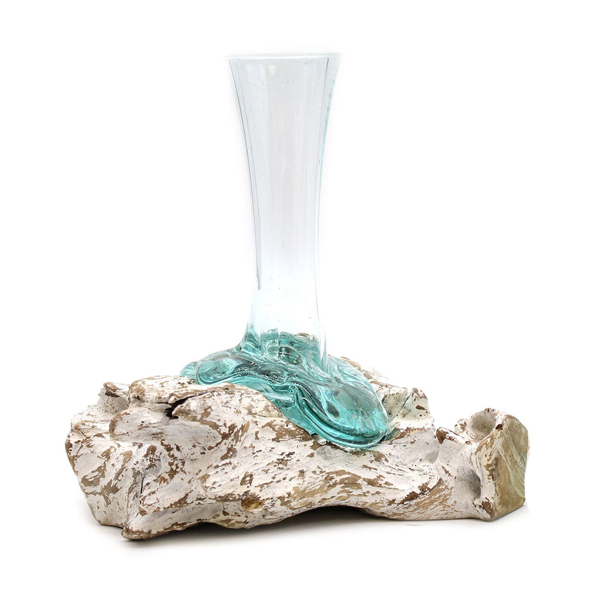 Medium Molten Glass Vase on Whitewashed Wood product image 8, showing the distinctive design and materials
