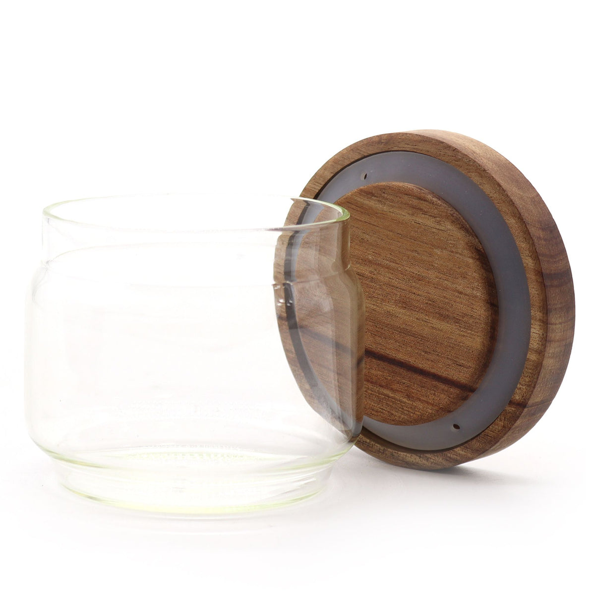 Glass Storage Jar with Bamboo Lid – 7cm product image 2, showing the distinctive design and materials