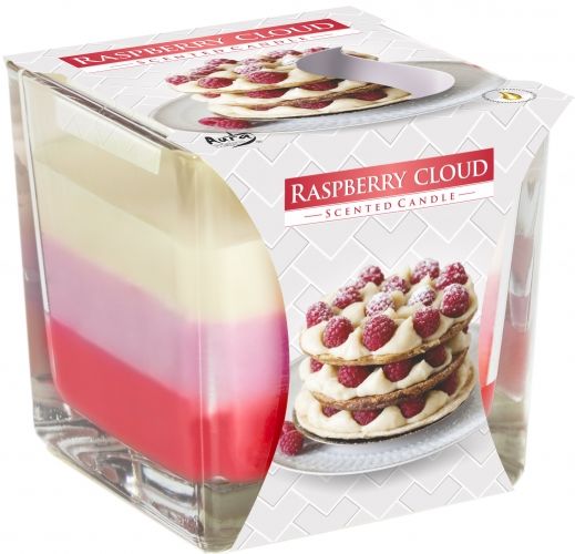 Rainbow Glass Jar Candle, Raspberry Cloud, showing the distinctive design – rainbow jar candle product image 1