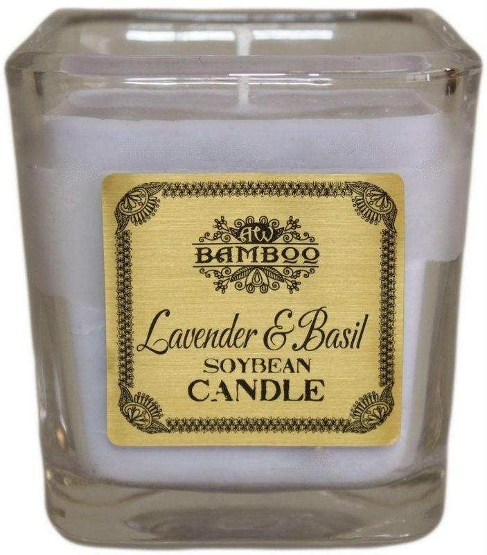 Soy Wax Jar Candle, Lavender and Basil, showing the distinctive design – soy wax candle product image 18
