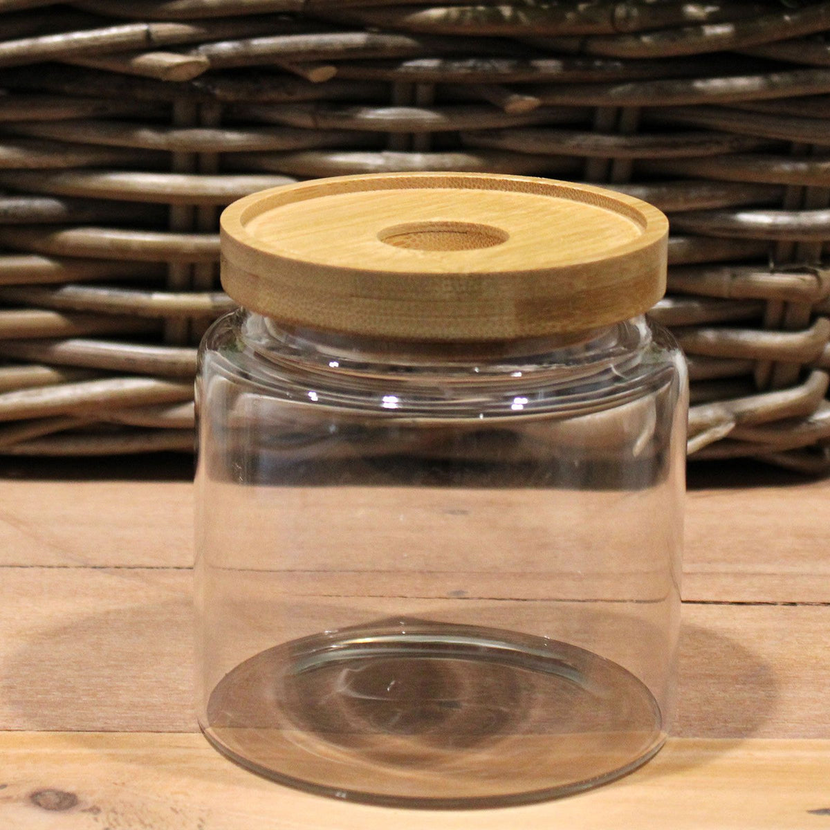 Glass Storage Jar with Bamboo Lid – 10cm product image 7, showing the distinctive design and materials