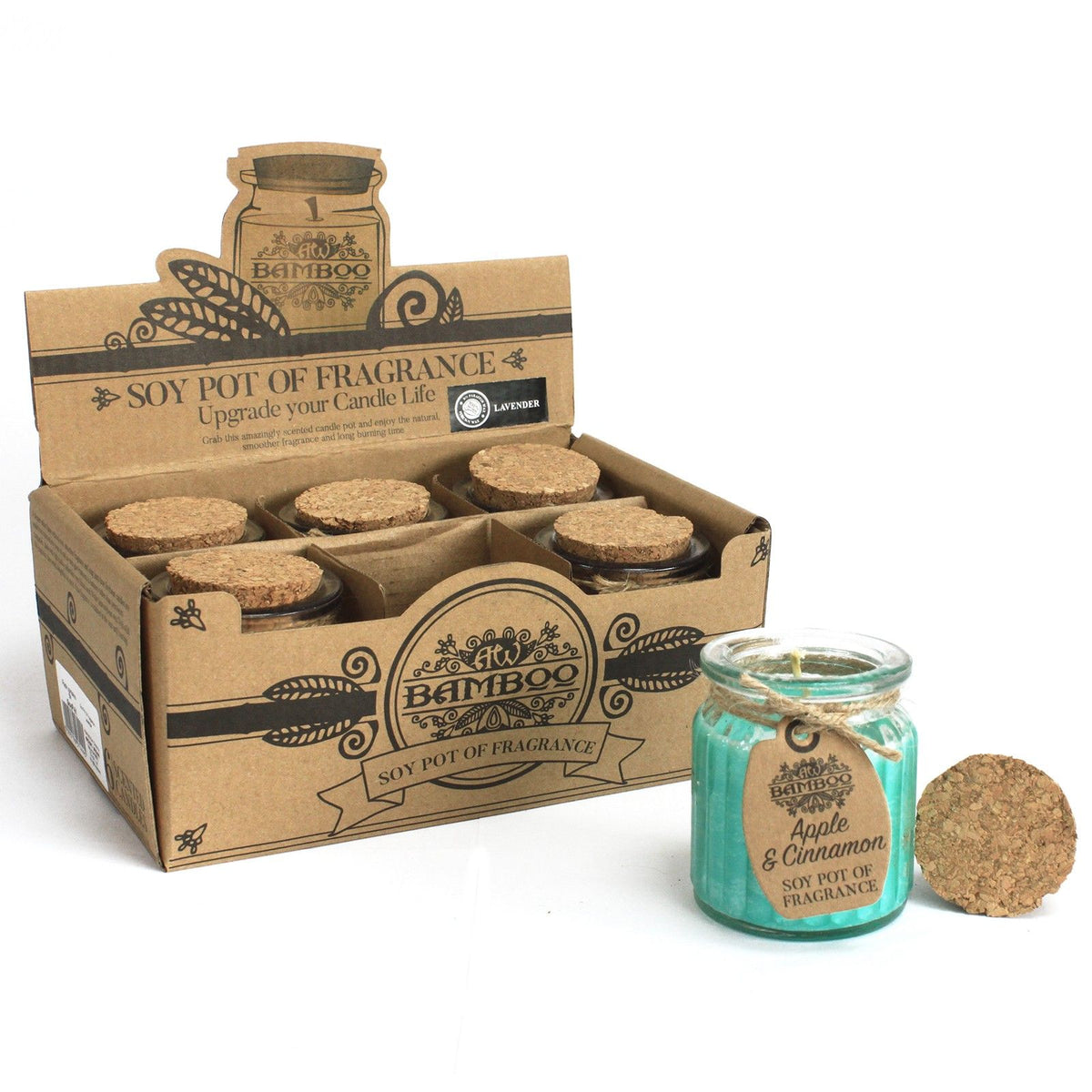 Apple and Cinnamon Scented Soy Wax Pot Candle, showing the distinctive design – scented soy candle product image 5