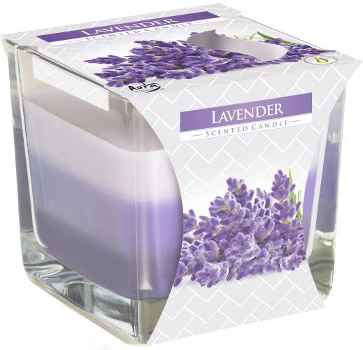 Rainbow Glass Jar Candle, Lavender, showing the distinctive design – rainbow jar candle product image 1
