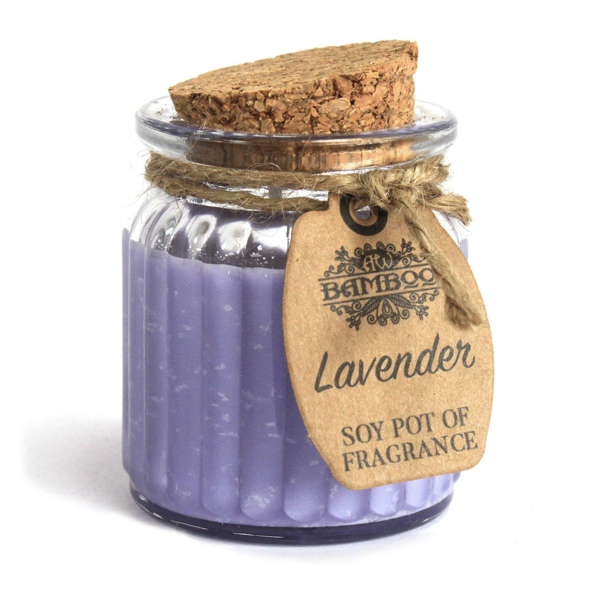 Lavender Scented Soy Wax Pot Candle, showing the distinctive design – scented soy candle product image 1
