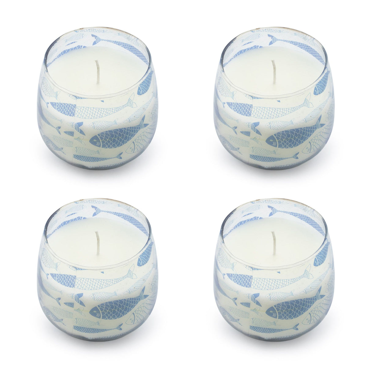 Small Decorative Glass Jar Candle – Seabreeze product image 2, showing the distinctive design and materials
