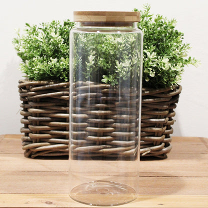 Glass Storage Jar with Bamboo Lid – 25cm product image 3, showing the distinctive design and materials
