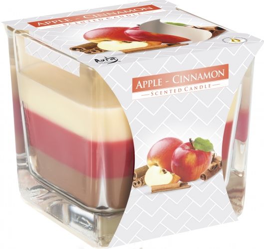 Rainbow Glass Jar Candle, Apple and Cinnamon, showing the distinctive design – rainbow jar candle product image 1