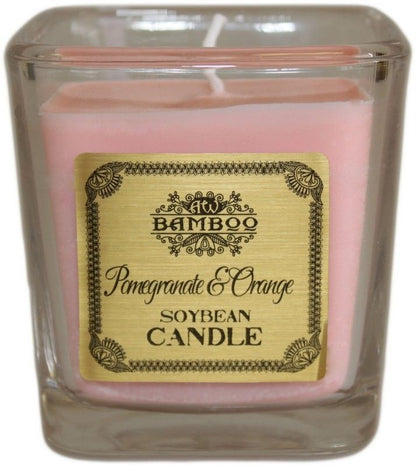 Soy Wax Jar Candle, Pomegranate and Orange, showing the distinctive design – soy wax candle product image 3