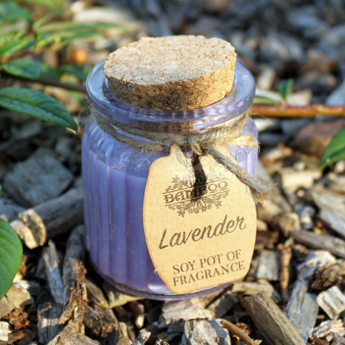 Lavender Scented Soy Wax Pot Candle, showing the distinctive design – scented soy candle product image 5
