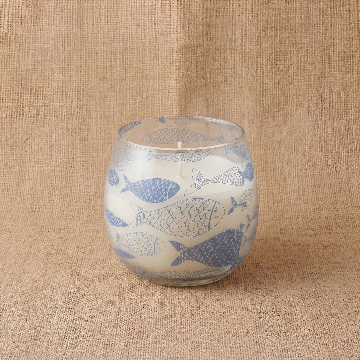 Small Decorative Glass Jar Candle – Seabreeze product image 6, showing the distinctive design and materials