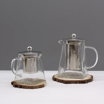 Glass Infuser Teapot, Tower Shape, 350ml, showing the distinctive design – glass infuser teapot product image 1
