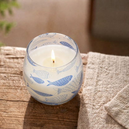 Small Decorative Glass Jar Candle – Seabreeze product image 7, showing the distinctive design and materials