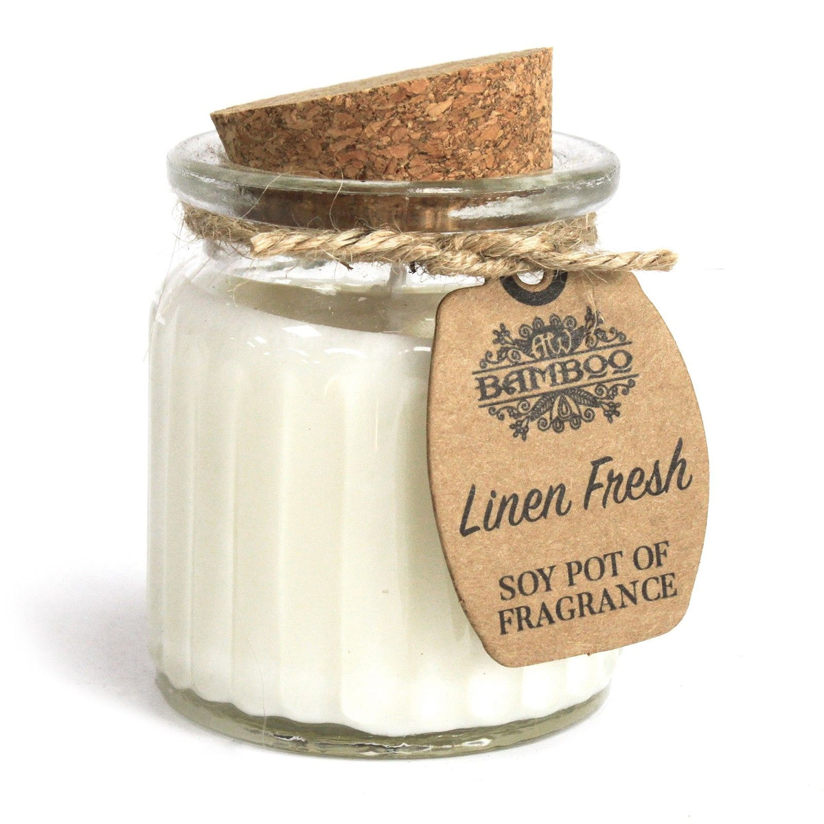 Linen Fresh Scented Soy Wax Pot Candle, showing the distinctive design – scented soy candle product image 3