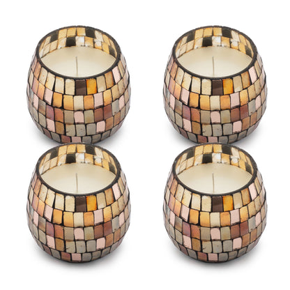 Small Decorative Glass Jar Candle – Amber Mosaic product image 4, showing the distinctive design and materials