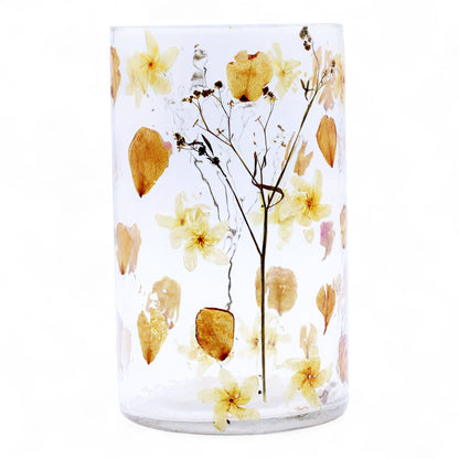Natural Floral Recycled Glass Candle Holder, Rose (19x11cm), showing the distinctive design – floral glass candle holder product image 7