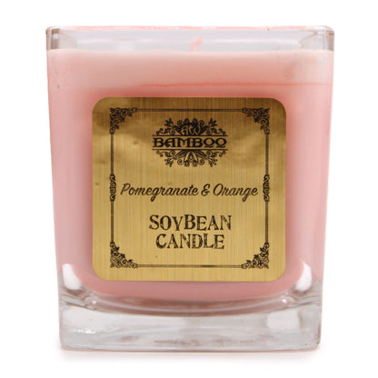 Soy Wax Jar Candle, Pomegranate and Orange, showing the distinctive design – soy wax candle product image 10