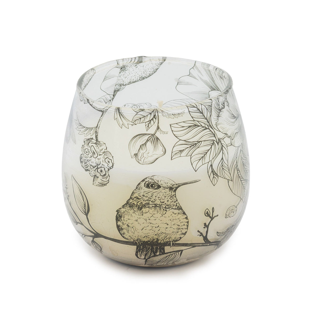 Small Decorative Glass Jar Candle – Drawn by Flame product image 1, showing the distinctive design and materials