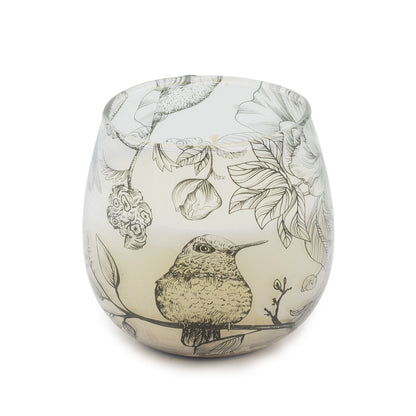 Small Decorative Glass Jar Candle – Drawn by Flame product image 1, showing the distinctive design and materials