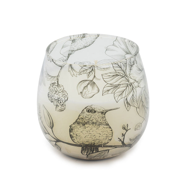 Small Decorative Glass Jar Candle – Drawn by Flame product image 1, showing the distinctive design and materials