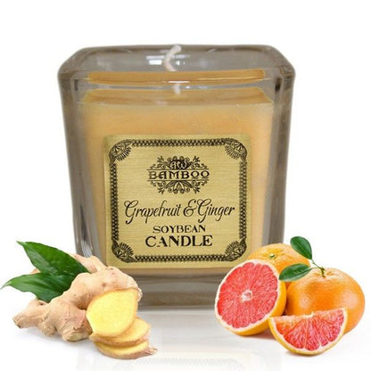 Soy Wax Jar Candle, Grapefruit and Ginger, showing the distinctive design – soy wax candle product image 20