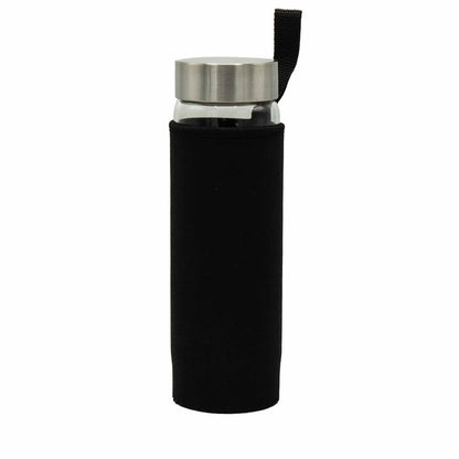 500 ml Crystal Infused Glass Water Bottle, Clear Quartz - Chips, showing the distinctive design – crystal water bottle product image 4