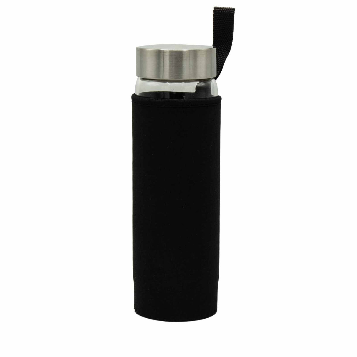 500 ml Crystal Infused Glass Water Bottle, Relaxing Amethyst - Chips, showing the distinctive design – crystal water bottle product image 4