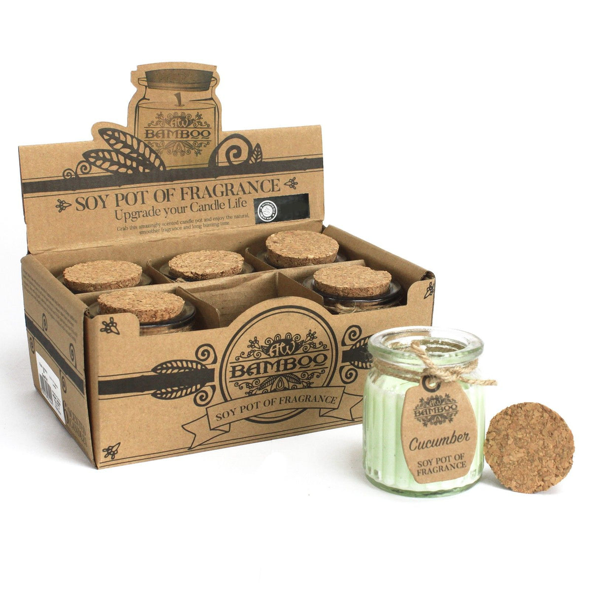 Cucumber Scented Soy Wax Pot Candle, showing the distinctive design – scented soy candle product image 2