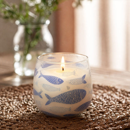 Medium Decorative Glass Jar Candle – Seabreeze product image 2, showing the distinctive design and materials
