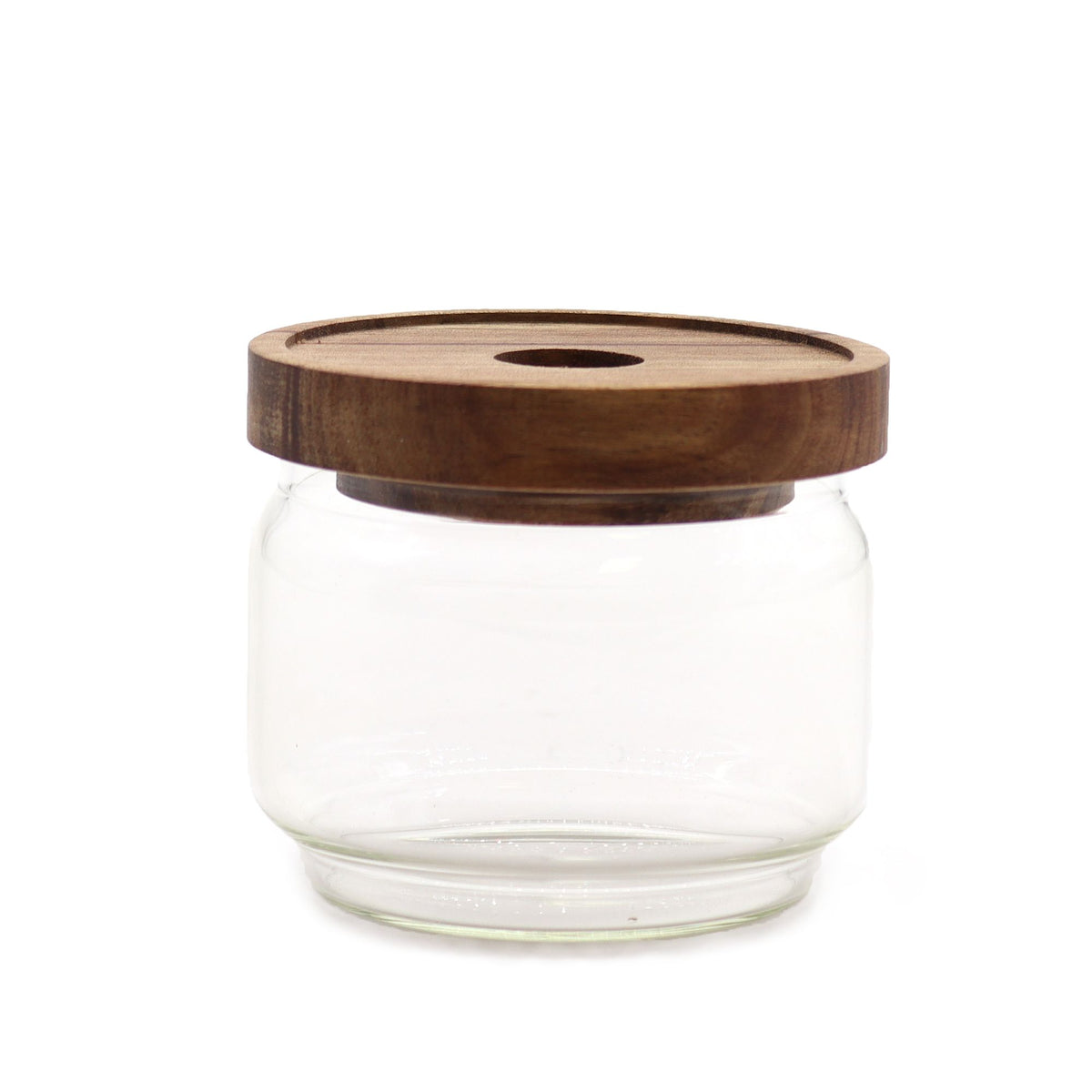 Glass Storage Jar with Bamboo Lid – 7cm product image 1, showing the distinctive design and materials
