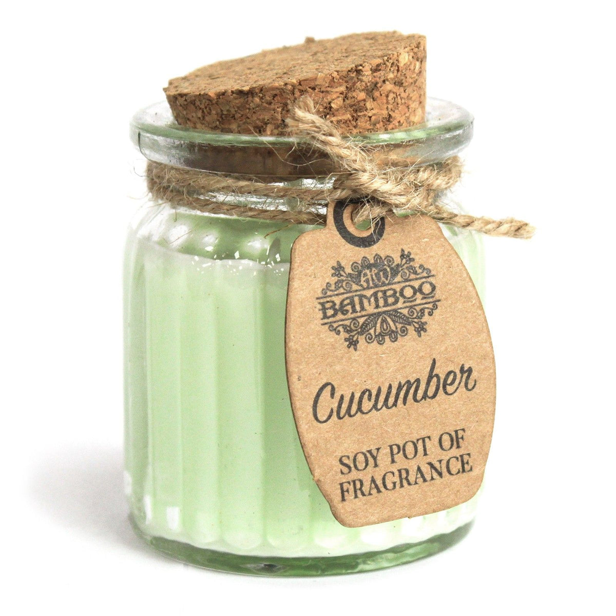 Cucumber Scented Soy Wax Pot Candle, showing the distinctive design – scented soy candle product image 1