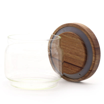 Glass Storage Jar with Bamboo Lid – 7cm product image 2, showing the distinctive design and materials
