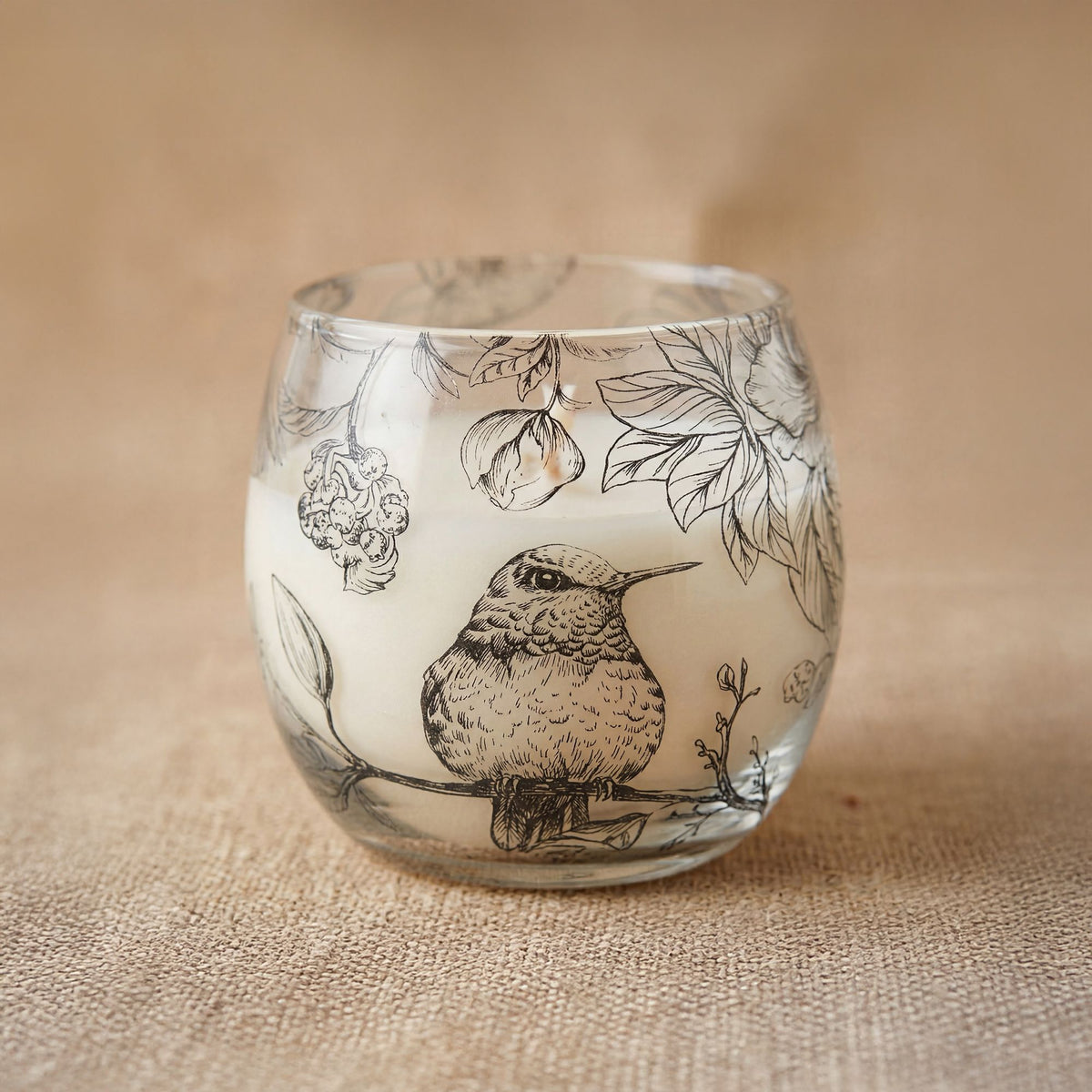 Small Decorative Glass Jar Candle – Drawn by Flame product image 5, showing the distinctive design and materials