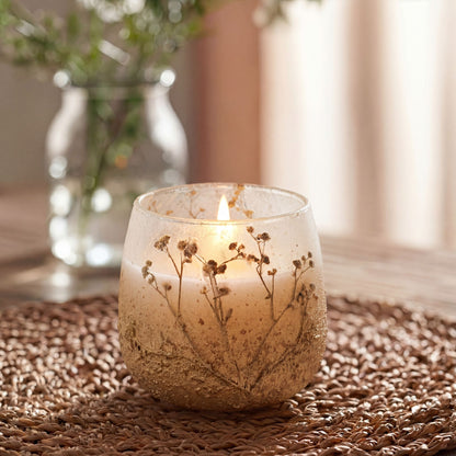 Medium Decorative Glass Jar Candle – Wildlight Woods product image 1, showing the distinctive design and materials