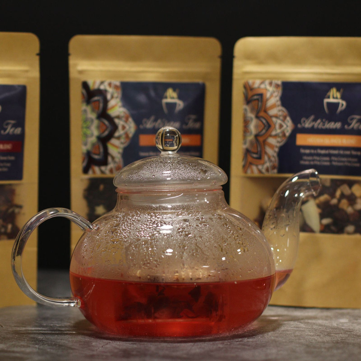 Glass Infuser Teapot, Round Pearl, 400ml, showing the distinctive design – glass infuser teapot product image 6