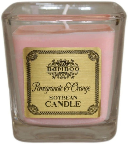 Soy Wax Jar Candle, Pomegranate and Orange, showing the distinctive design – soy wax candle product image 19