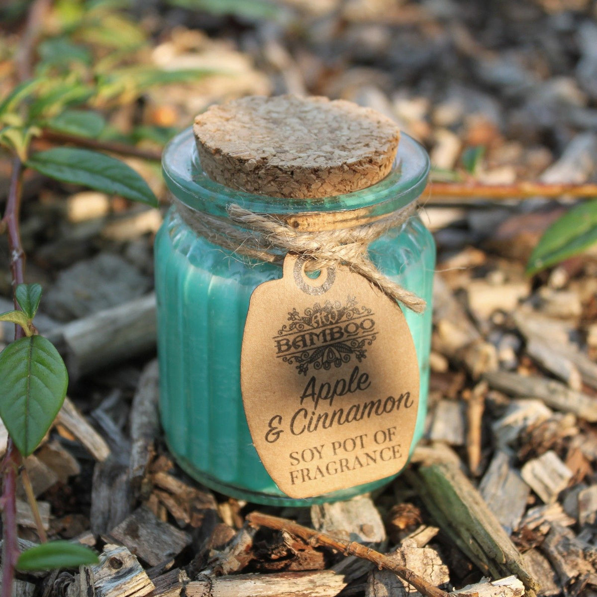 Apple and Cinnamon Scented Soy Wax Pot Candle, showing the distinctive design – scented soy candle product image 1