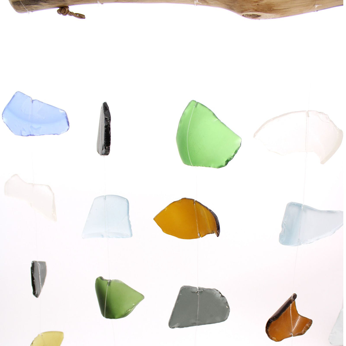 Five-String Recycled Glass Wind Chime, Multicolour Garden Decor, showing the distinctive design – recycled glass wind chime product image 1
