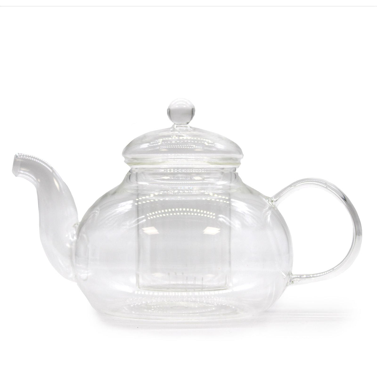 Glass Infuser Teapot, Round Pearl, 800ml, showing the distinctive design – glass infuser teapot product image 3