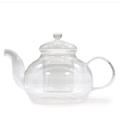 Glass Infuser Teapot, Round Pearl, 800ml, showing the distinctive design – glass infuser teapot product image 3