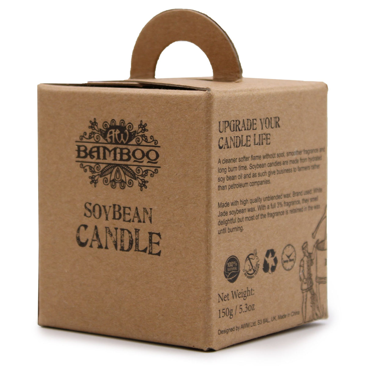 Soy Wax Jar Candle, Peach Smoothie, showing the distinctive design – soy wax candle product image 6