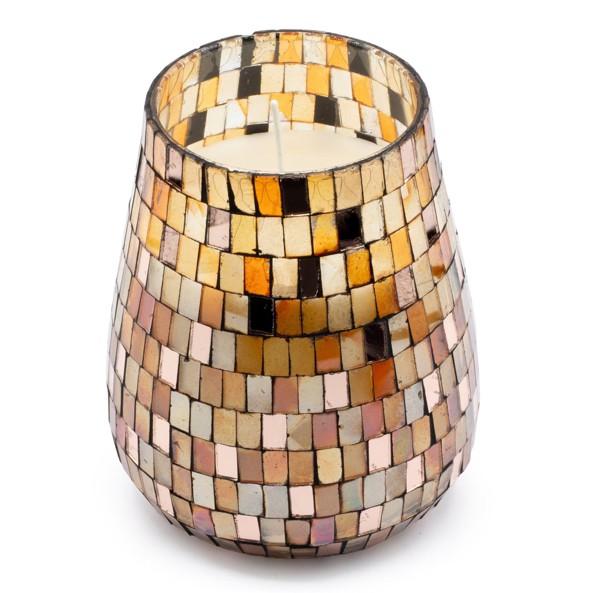 Tall Decorative Glass Jar Candle – Amber Mosaic product image 5, showing the distinctive design and materials
