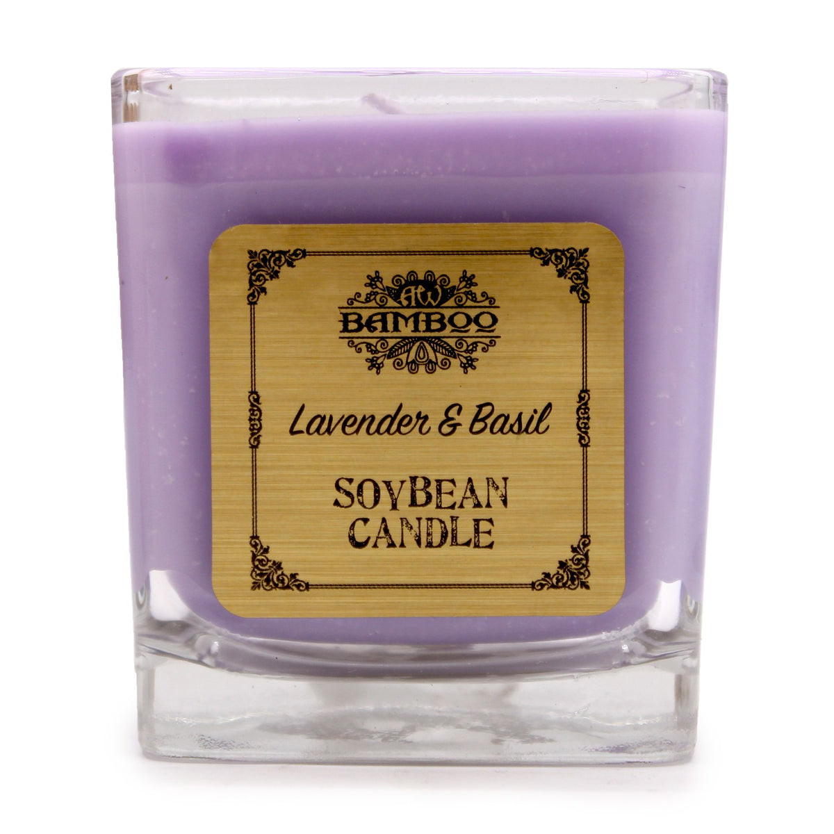 Soy Wax Jar Candle, Lavender and Basil, showing the distinctive design – soy wax candle product image 9