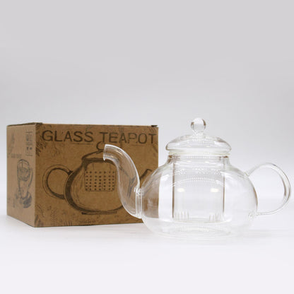 Glass Infuser Teapot, Round Pearl, 800ml, showing the distinctive design – glass infuser teapot product image 10