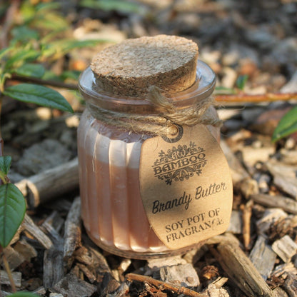 Brandy Butter Scented Soy Wax Pot Candle, showing the distinctive design – scented soy candle product image 5
