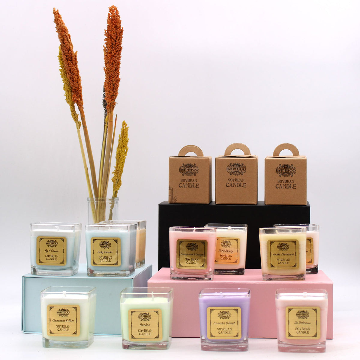 Soy Wax Jar Candle, Baby Powder, showing the distinctive design – soy wax candle product image 4