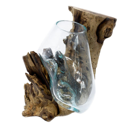 Hanging Sculptural Molten Glass Bowl, Artisan Decorative Bowl, showing the distinctive design – molten glass home decor product image 9