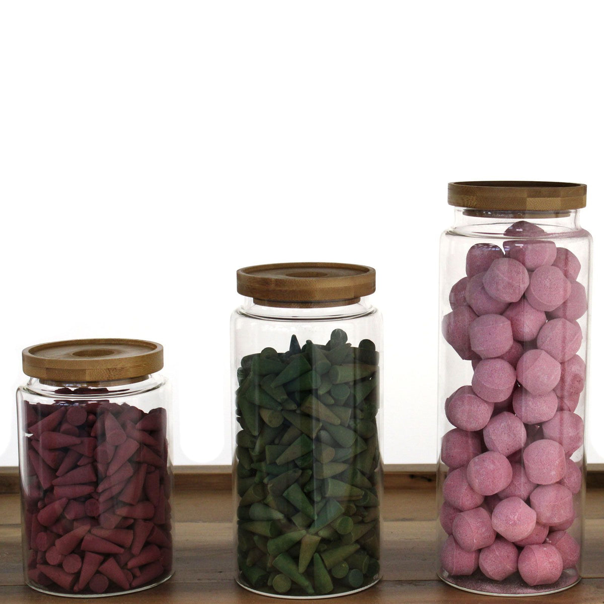 Glass Storage Jar with Bamboo Lid – 15cm product image 3, showing the distinctive design and materials