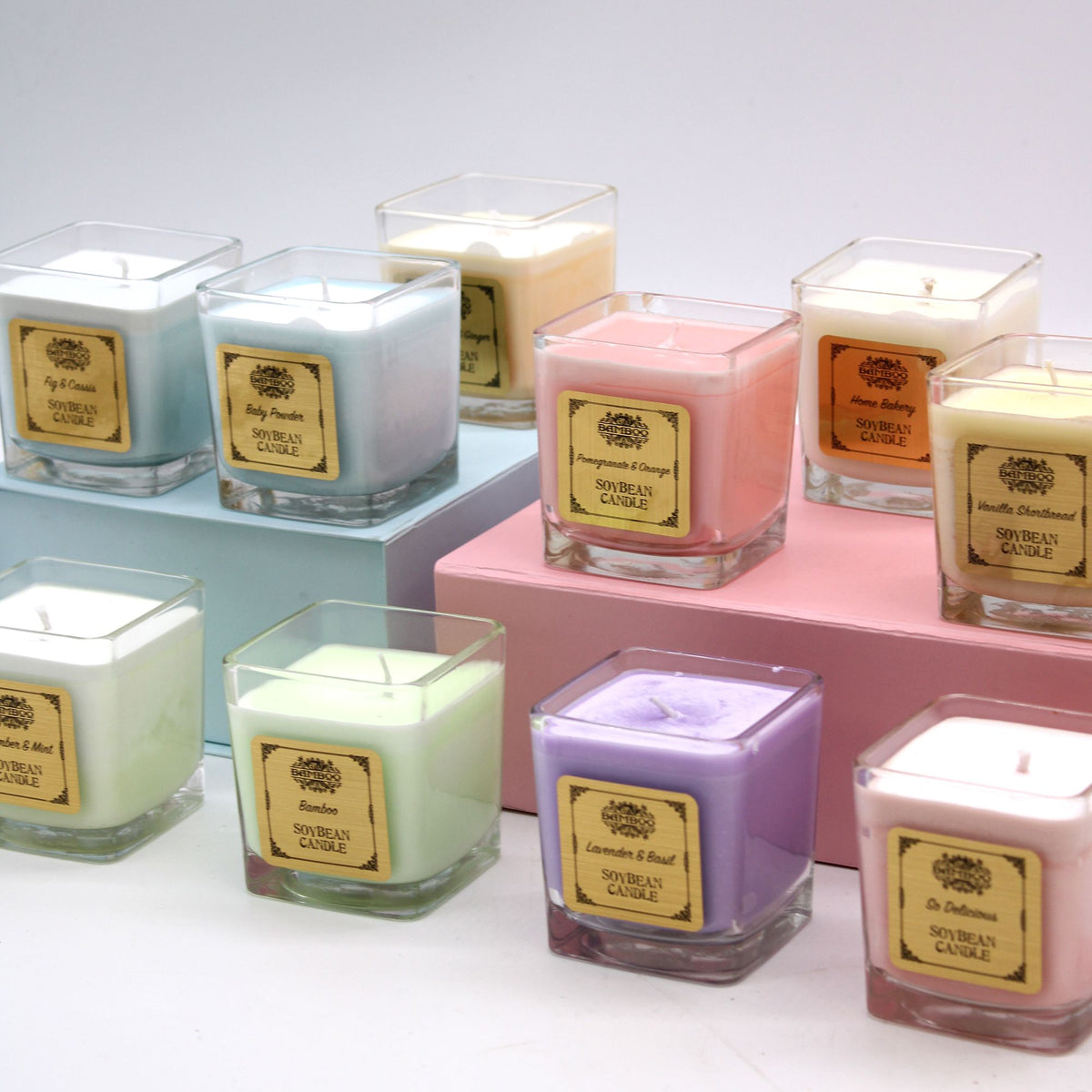 Soy Wax Jar Candle, Baby Powder, showing the distinctive design – soy wax candle product image 3