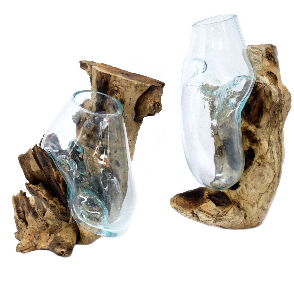 Hanging Sculptural Molten Glass Bowl, Artisan Decorative Bowl, showing the distinctive design – molten glass home decor product image 2