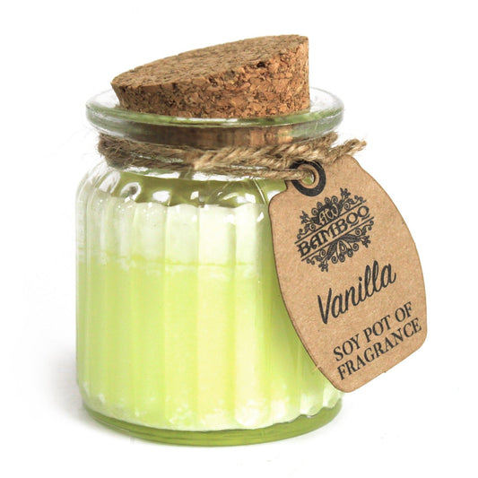 Vanilla Scented Soy Wax Pot Candle, showing the distinctive design – scented soy candle product image 1